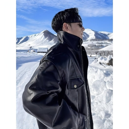Jacket Leather Coat Autumn And Winter Men's Coat Trendy Handsome