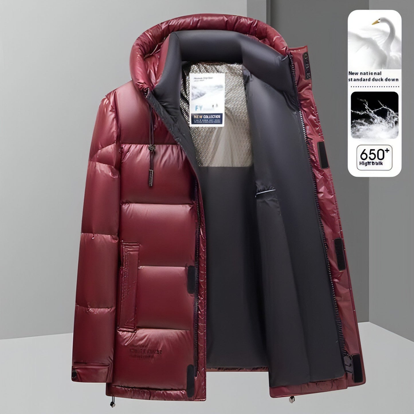 New Winter Down Jacket Men's Duck Down Cold-proof Black Gold Graphene