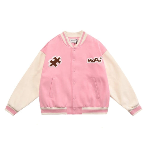 Men American Vintage Casual Street Baseball Jacket