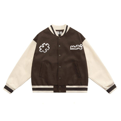 Men American Vintage Casual Street Baseball Jacket
