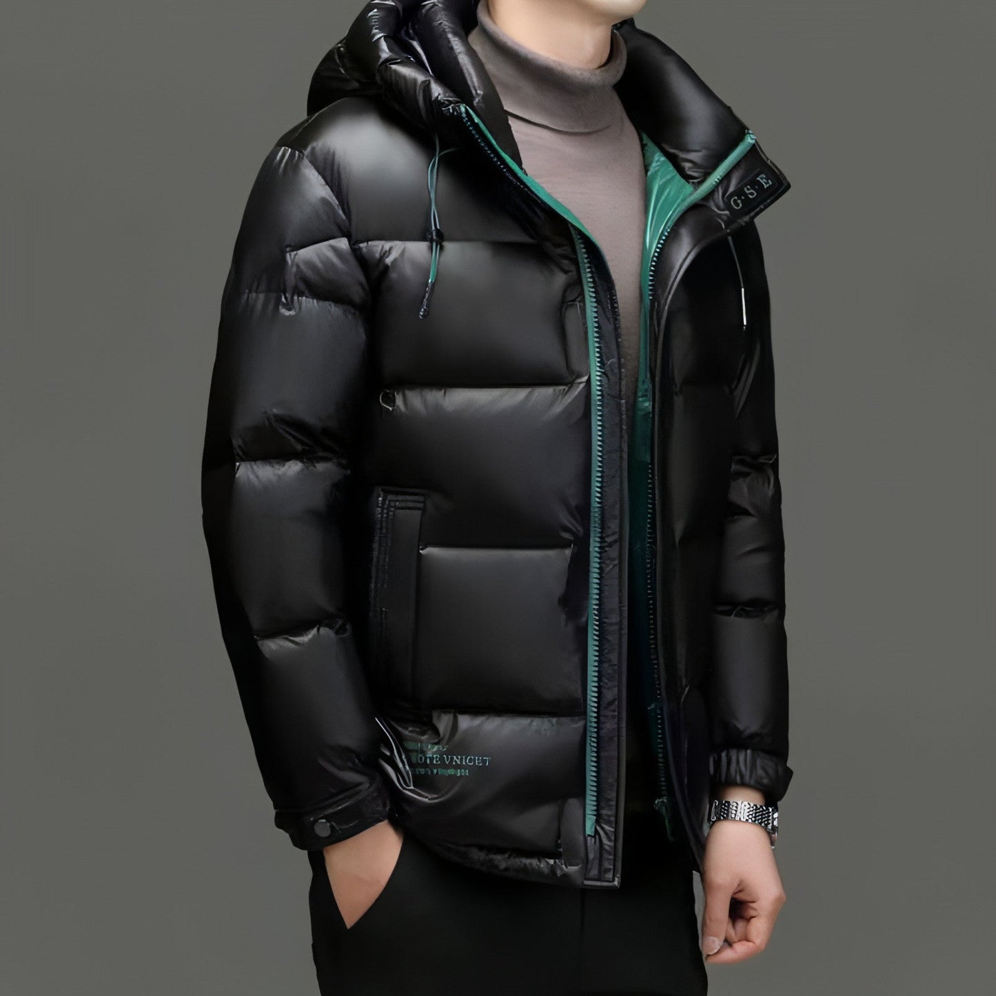 New Winter Down Jacket Men's Duck Down Cold-proof Black Gold Graphene