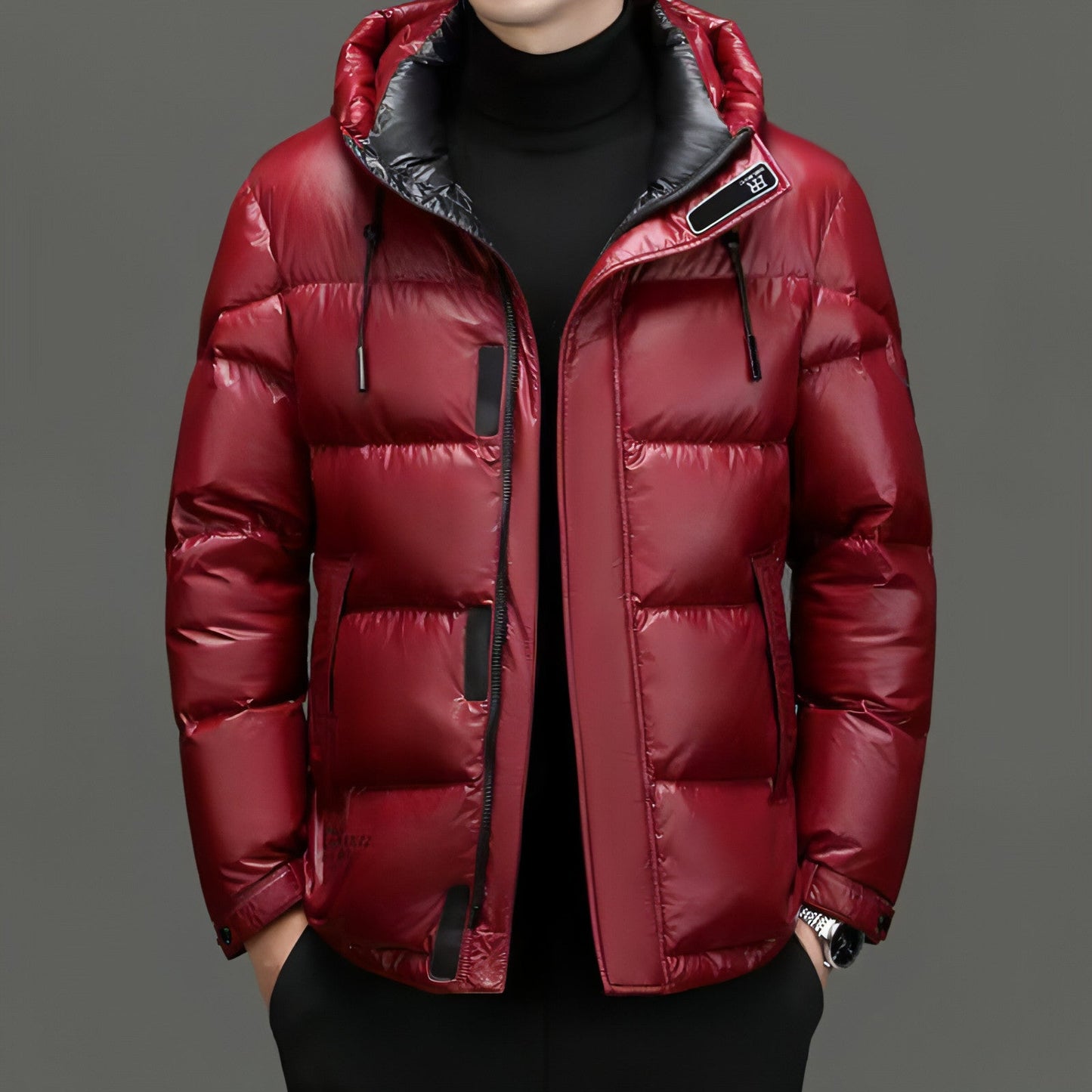 New Winter Down Jacket Men's Duck Down Cold-proof Black Gold Graphene