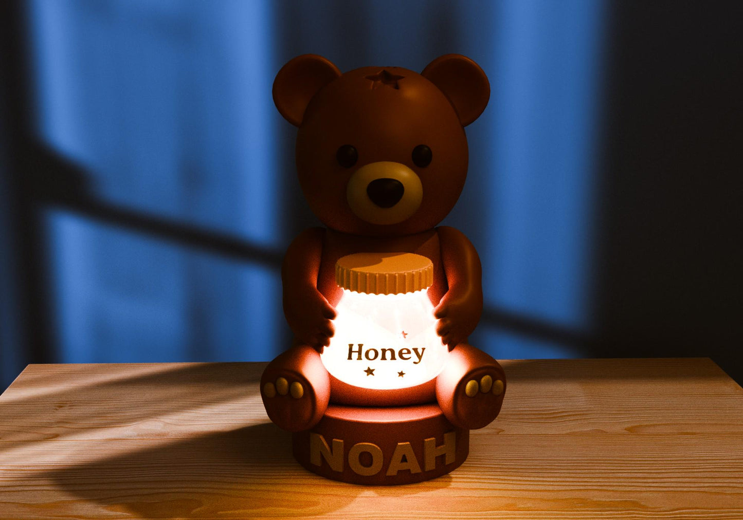 Personalized Teddy Bear Night Light – Custom Baby Room Decor Gift