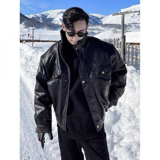Jacket Leather Coat Autumn And Winter Men's Coat Trendy Handsome