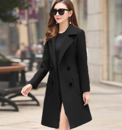 Elegant Vintage Tweed Windbreaker Coat – Knee-Length, Warm & Stylish