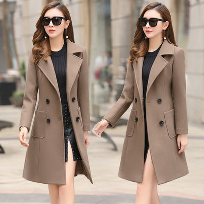 Elegant Vintage Tweed Windbreaker Coat – Knee-Length, Warm & Stylish