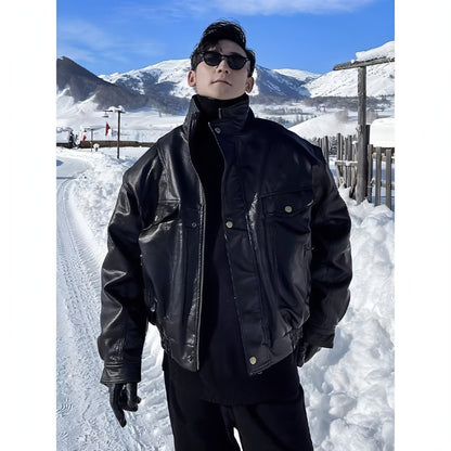 Jacket Leather Coat Autumn And Winter Men's Coat Trendy Handsome