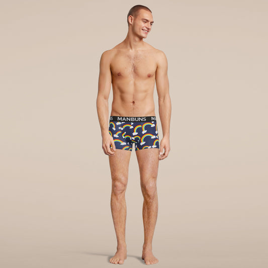 Men's Rainbow Boxer Trunk Underwear & Unisex Rainbow Pride Glasses Set