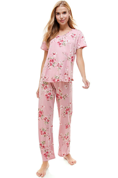 Women's Floral Print Lounge Set in Blue – Comfortable and Stylish