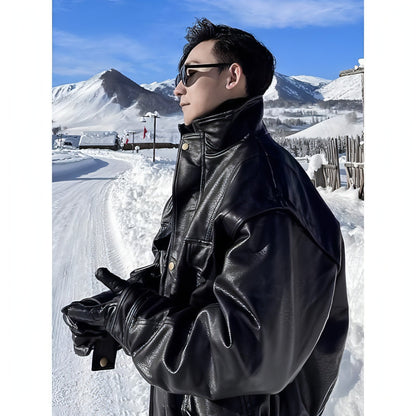 Jacket Leather Coat Autumn And Winter Men's Coat Trendy Handsome
