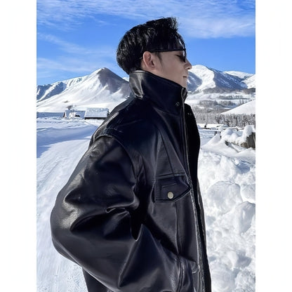 Jacket Leather Coat Autumn And Winter Men's Coat Trendy Handsome