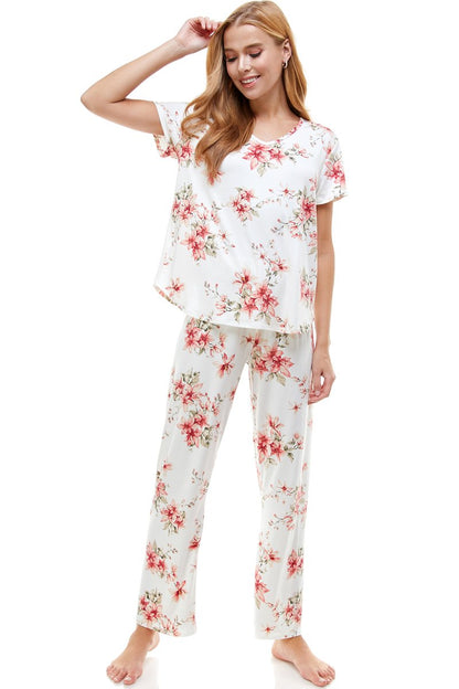 Women's Floral Print Lounge Set in Blue – Comfortable and Stylish